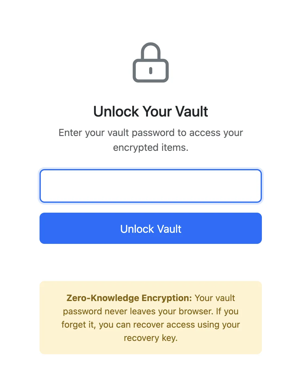 Encrypted vault